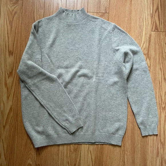 Mens Gray Mock neck Knit Sweater - Picture 1 of 3